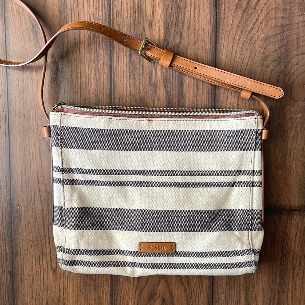 Fossil striped crossbody bag
